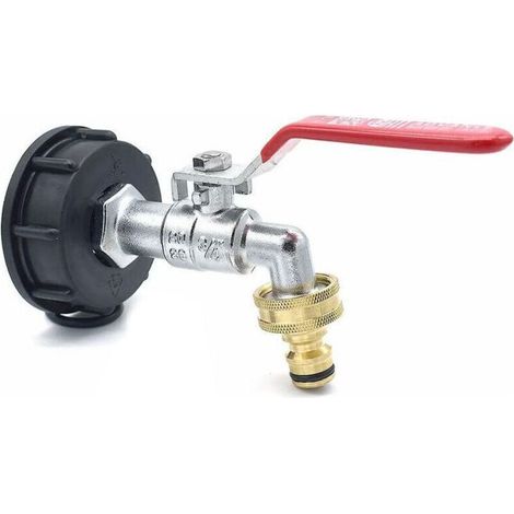 Wasserhahnanschluss aus verchromtem Messing, Schnellanschluss-Auslass – 3/4-Zoll-Tonnenfass-Zubehör, IBC-Tonnenfass-Anschluss, Messing-Tonnenfass-Wasserdüse, IBC-Schnuller-Hahnanschluss (1/4)