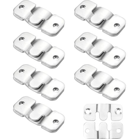 16 Pièces Support Montage Encastré Dissimulé Supports Suspension Emboîtement Robuste Boucle Quincaillerie Murale en Acier Inoxydable pour Accrocher la (1/4)