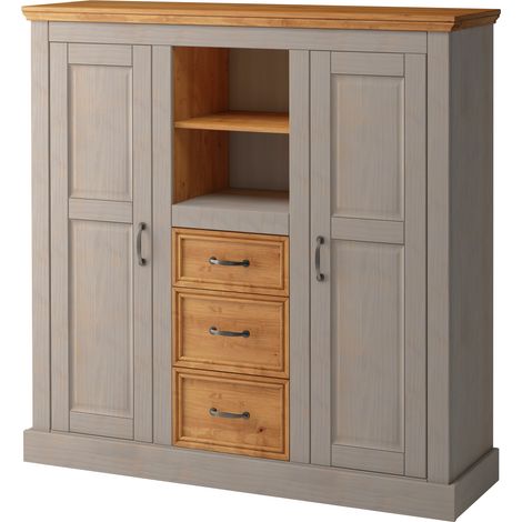 SelmaBuffet 2 portes 3 tiroirs gris (1/5)
