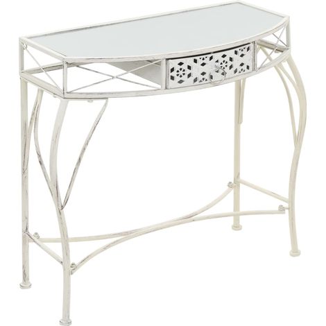 Beistelltisch Französischer Stil Metall 82x39x76 cm Weiß