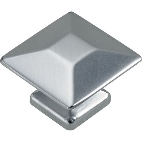 Hettich Möbelknopf Zinkdruckguss Aluminium-Optik 25,0 x 25,0 mm - 1 Stück Möbelgriff