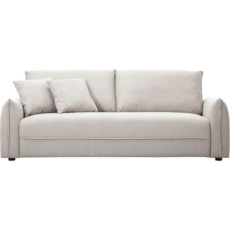 3-Sitzer Sofa in strukturiertem Samt-Effekt-Stoff beige PIO