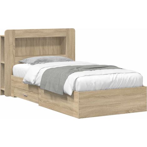 Maison Exclusive - Telaio del letto con storage Rovere Sonoma 90 x 190 cm