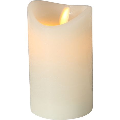 Boltze LED-Kerze Bino ü 7,5 cm, Höhe 12 cm, Farbe cremeweiß, Timer