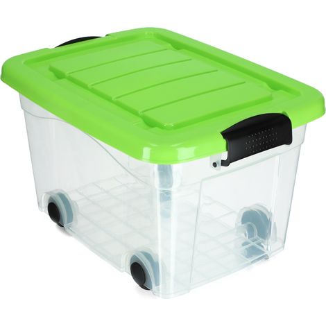KADAX Kunststoffbehälter mit Rollen, Aufbewahrungsbox aus Kunststoff 20L (1/4)