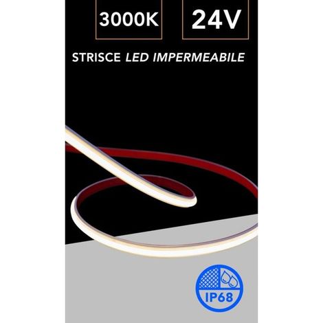 TrAdE Shop Traesio - Striscia Led Smd 2025 M0nocolore 280led/mt Dc 24v Subacquea Ip68 Bobina 10mt 3528-es24v - -Bianco Caldo      - (1/4)