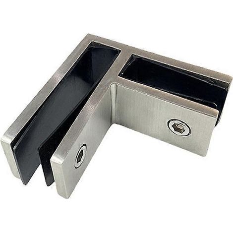 Clip de fixation d'angle à 90 degrés pour cloison de douche/salle de bain en verre, en acier inoxydable 304 moulé épais (1/5)