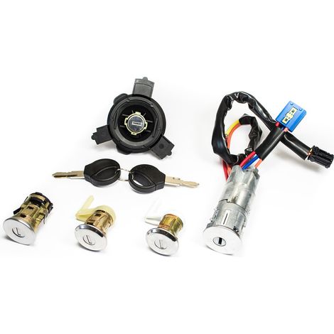 Juego completo de interruptor de encendido Peugeot 206 + 2 insertos de cerradura + inserto de maletero + tapón de combustible (1/2)