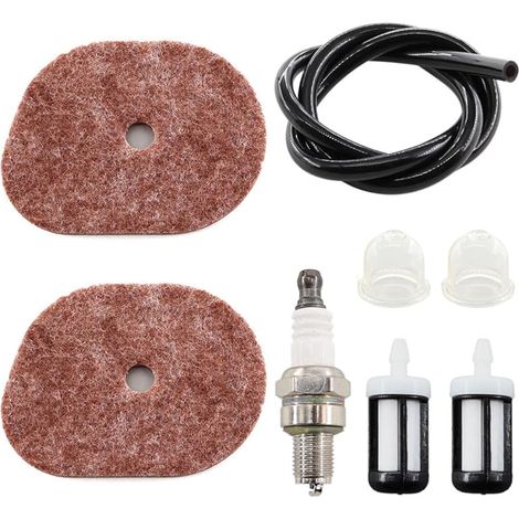 Carb Filtre à air Filtre à Carburant Bougie d'allumage pour Stihl FS40 FS50 FS50C FS56 FS56R FS70 FS70RC KM56 KM56RC FC56 FC70 HT56C Tondeuse Débroussailleuse 4144 124 2800, 0000 350 3513 (1/5)