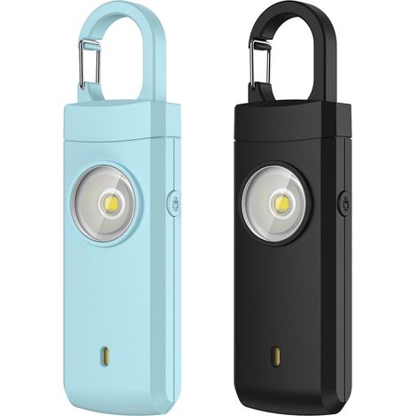 Alarme personnelle rechargeable - Cadeau d'anniversaire de Noël pour , étudiante, travailleur de nuit, personne âgée, enfant, bleu et noir (1/5)