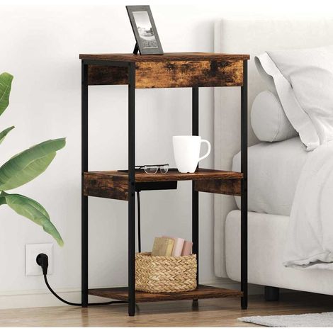 vidaXL Armadio da Notte Rovere fumé 41 x 31 x 76 cm Legno (1/5)