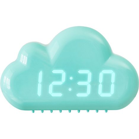 Sveglia creativa, quattro nuvole, sveglia a LED con controllo vocale, piccola sveglia con funzione snooze, blu