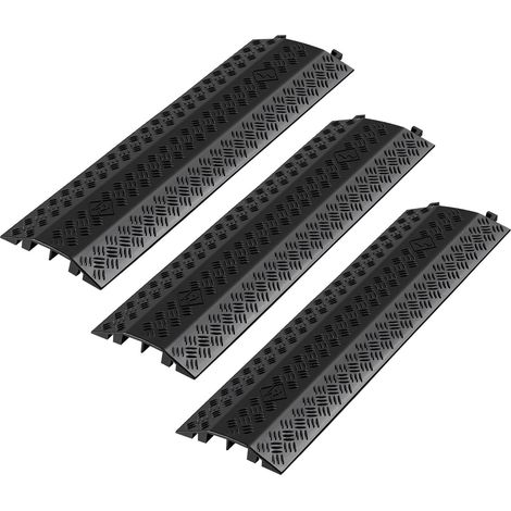Rampe de Protection Câbles, Lot de 3, Passage de Câble au Sol, Canal 51 x 28 mm, Cache-câbles au Sol, Charge 7938 kg, Passe Câble pour Zones à Forte Circulation Piétonne, Intérieur, Extérieur (1/5)