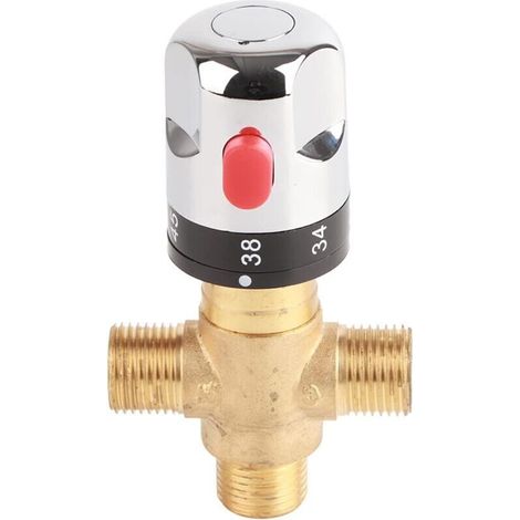 Mitigeur thermostatique, mitigeur thermostatique en laiton massif à 3 voies Robinet de réglage de la température pour système de douche (1/5)