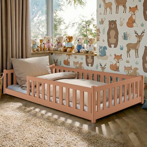 Letto a terra 120x200 sommier incluso Maya Marrone (1/3)