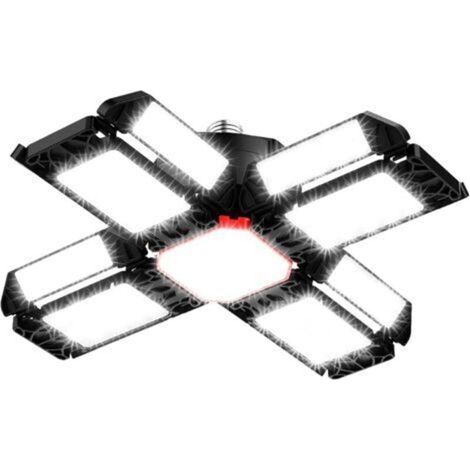 200W LED Lampe d'atelier Eclairage de garage 1 PCS 6500K Plafonnier déformable avec 12 Panneaux Réglables - E26 / E27 Bay lumière pour cave magasin atelier grange entrepôt [Classe énergétique F] (1/5)