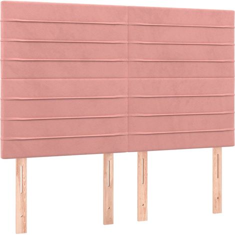 Maison Exclusive - Cabecero de cama rosa 144x5x118/128 cm Terciop (1/5)