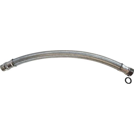 1 Flexible de chauffage, DN20, 3/4", tresses acier galvanisé, tuyau EPDM, longueur 500 mm, pour installation sanitaire (1/3)