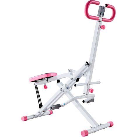 Machine à squat pliable avec rameur squat profond et 3 élastiques de résistance, fitness pour fessiers, jambes et abdominaux (1/5)