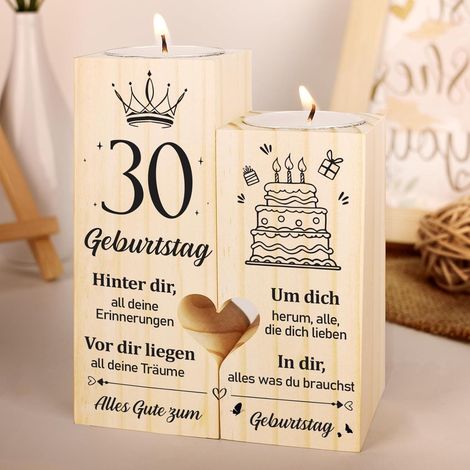 Kerzenständer Personalisiert 30 Geschenke Zum 30. Geburtstag (1/5)
