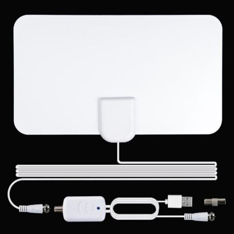 1 Antenne TV Intérieure, Amplificateur Signal 120km, Câble 4m, Connecteur USB, Réception HD 4K (1/4)