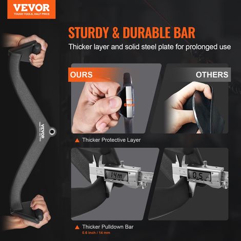Barre de Tirage Musculation en Forme de V, Accessoires pour Machine à Poulie en Acier Massif et Caoutchouc, Poignée de Tirage pour… (1/5)