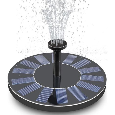 Solar-Vogelbad-Brunnenpumpe, Solar-Brunnenpumpe mit 5 Düsen, freistehende schwimmende Wasserbrunnenpumpe für Garten, Hof, Teich, Pool (1/5)
