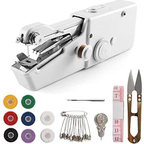 Machine à coudre manuelle, outil de couture sans fil, mini machine à coudre portable blanche, couture rapide et outils de couture