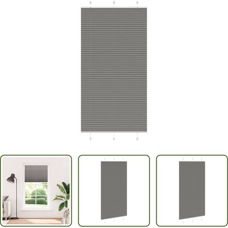 Store zébré - Store plissé anthracite 110x200 cm largeur du tissu 109,4 cm (1/5)