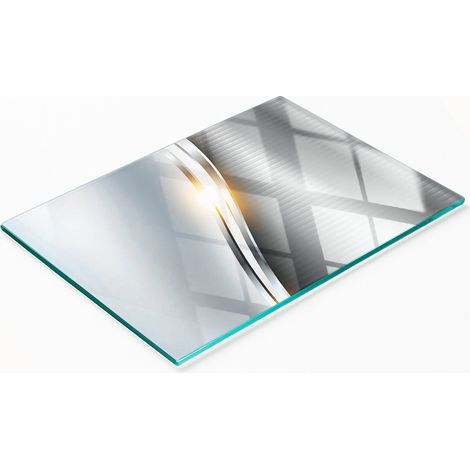 Tabla de cortar decorativa para cocina, de vidrio templado texturizado, 80x52 cm. (1/5)