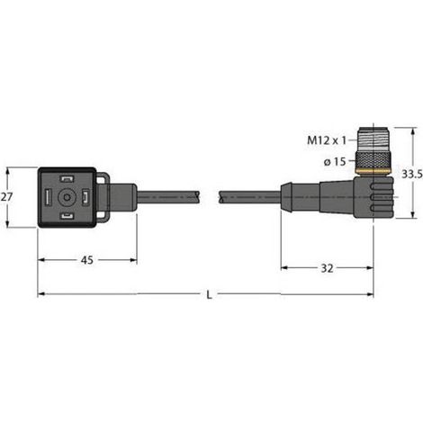 [NEUWERTIG] Turck Ventilsteckverbinder Verbindungsleitung 6606801 Vas04 K81 E 1.5 Wsc5 T/Txl (1/2)