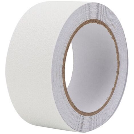 Ruban adhésif antidérapant en caoutchouc PEVA/PU pour sol, escalier, marche, bande de sécurité abrasive et antidérapante, 5 m (blanc) (1/5)