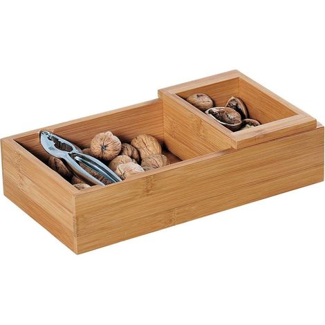 Kesper 62830 ciotola quadrata con schiaccianoci, Legno, Marrone, 30 x 16.5 x 7,5 cm (1/4)