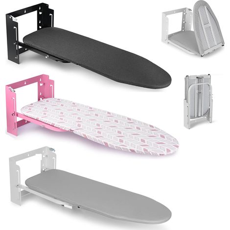 Bügelbrett Klappbar mit Wandmontage ist höhenverstellbar, Ironing Board mit Abnehmbarem hitzebeständigem Platzsparende Bügelbretter für Wäschereien 92 x 31 x 31 cm,Schwarz (1/5)