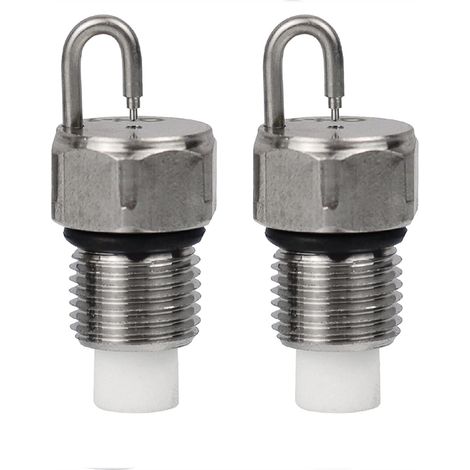 Lot de 2 Têtes de Buse de Remplacement en Acier Inoxydable à Aiguille avec Filtre en Coton, pour Systèmes de Refroidissement Externes et Pulvérisateurs à Brouillard Haute Pression (1/4)