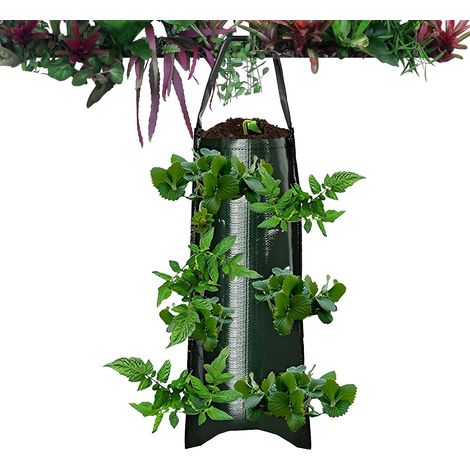 Maceta colgante para fresas, bolsas colgantes para cultivo de jardín, accesorios para tomates, pimientos, flores, uso exterior, jardín, balcón, patio (1/5)