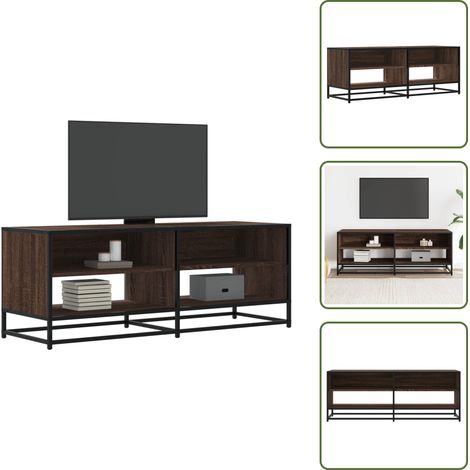 Mobile TV con ripiano - vidaXL Mobile TV Rovere Marrone 120,5x40x46 cm Multistrato e Metallo - Mobile TV con cassettiera