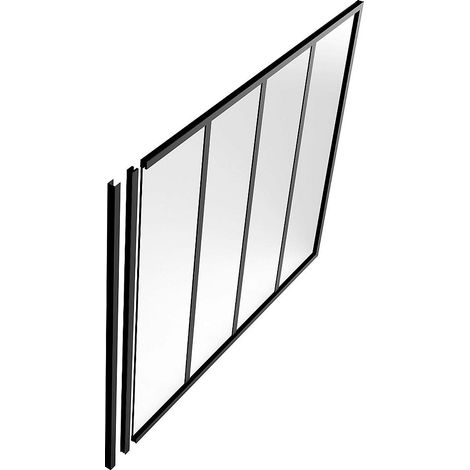 Montante terminale per vetrata H130 cm in Alluminio termolaccato Nero - BAYVIEW