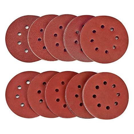 Discos de lijado de 100 piezas, grano 40/80/120/180/320/600/800/1000/1500/2000, 125 mm, ideales para lijar, pulir y eliminar óxido (HSDPS5M100, amoladora angular).