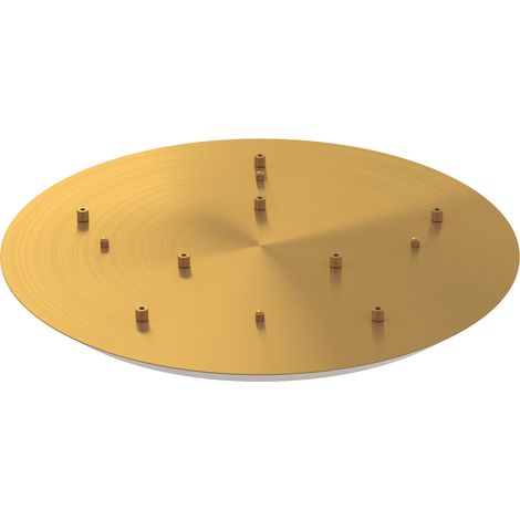 Rosone Tondo Metallo Ottone Satinato 8 Fori D60Cm