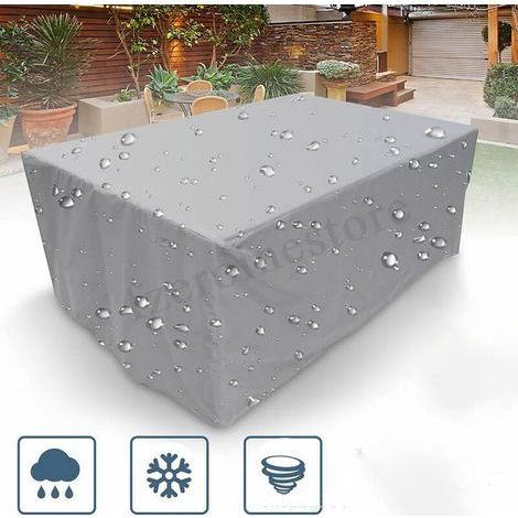 Garden Furniture Cover, Rectangular for Garden Table Furniture Set, Snow Protection Waterproof Dustproof Anti-UV Breathable, Waterproof and Winterproof Oxfo 21014080cm (1/4)