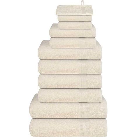 FROGN Lot de 12 serviettes de table couleur crème 360 g/m² (1/5)