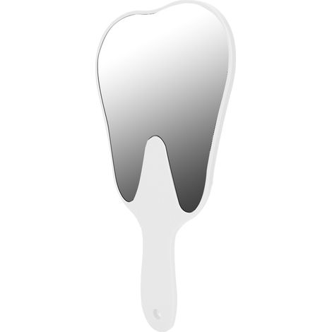 Miroir en forme de dents, poignée mignonne, miroir dentaire, miroir de poche, accessoire dentaire, blanc (1/5)