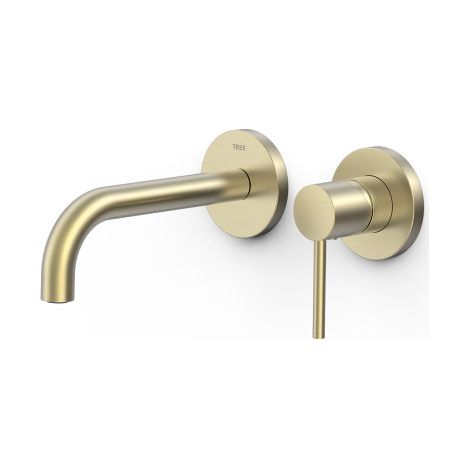 Mitigeur lavabo encastré bec 177 mm Cava Doré - TRES 26230021CA (1/2)