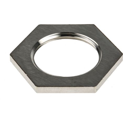 Ecrou pour presse étoupe, RS PRO, Argent, Acier inoxydable, Filetage: M25 ( Prix pour Paquet de 10 ) (1/2)