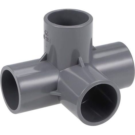 UlisemLot de 2 ferrures d'angle 4 voies en PVC de qualité pour meubles, 25 mm, gris (1/3)