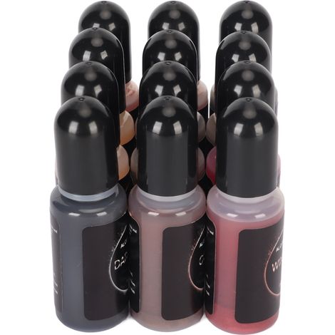 Ensemble de 12 encres métalliques à alcool hautement concentrées (10 ml chacune) pour la peinture sur résine époxy. (1/5)