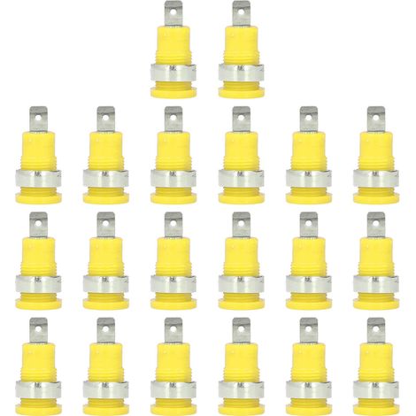 Lot de 20 fiches bananes 4mm, connectivité robuste, résistance à la corrosion, performance optimale, accessoires de test électrique, jaune. (1/5)