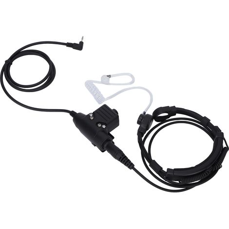Adaptateur pour système de casque PTT U94 : casque avec microphone de gorge PTT U94 pour radios bidirectionnelles Motorola T5428, 6200C, T80 et autres radios bidirectionnelles 2,5 mm.