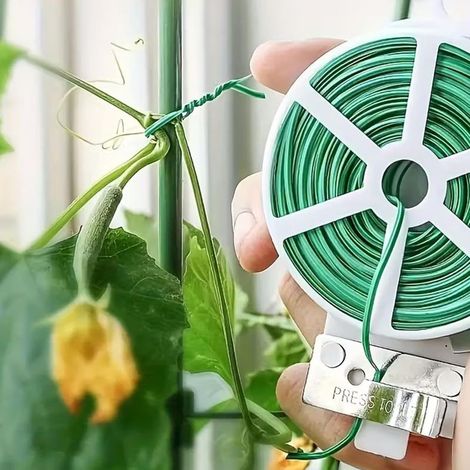Attache torsadée de 50 m avec cutter,attaches multi usages pour plantes et câbles pour jardin,bureau et maison (1/5)
